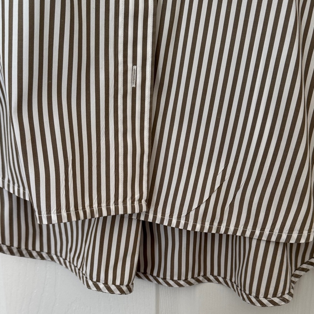 Toteme Women’s Brown and White Striped Cotton Poplin Shirt Euro Size 40 - Picture 7 of 13
